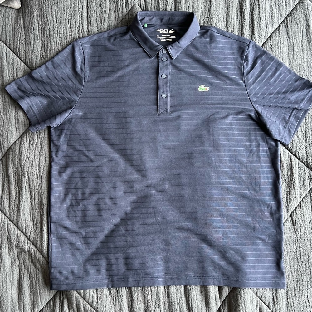 Lacoste Men's SPORT Golf Striped Tech Jacquard Jersey Polo Shirt